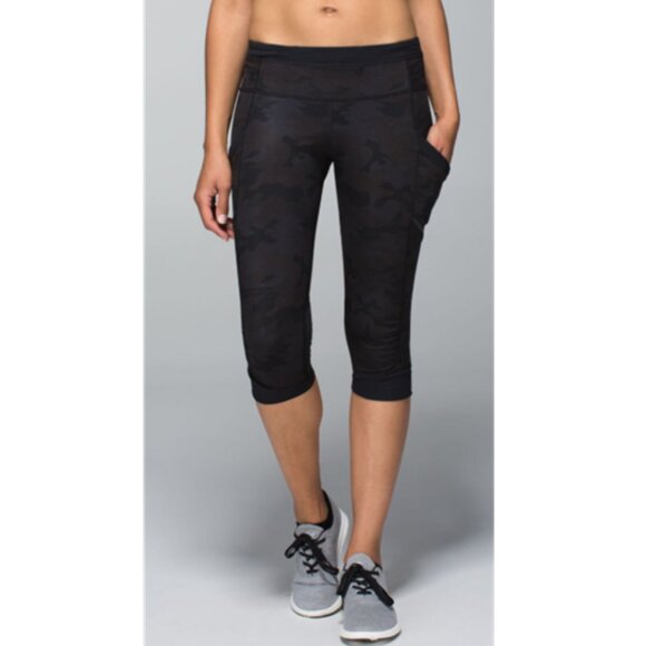 Lululemon Run For Fun Crop *Camo *Full-On Luxtreme